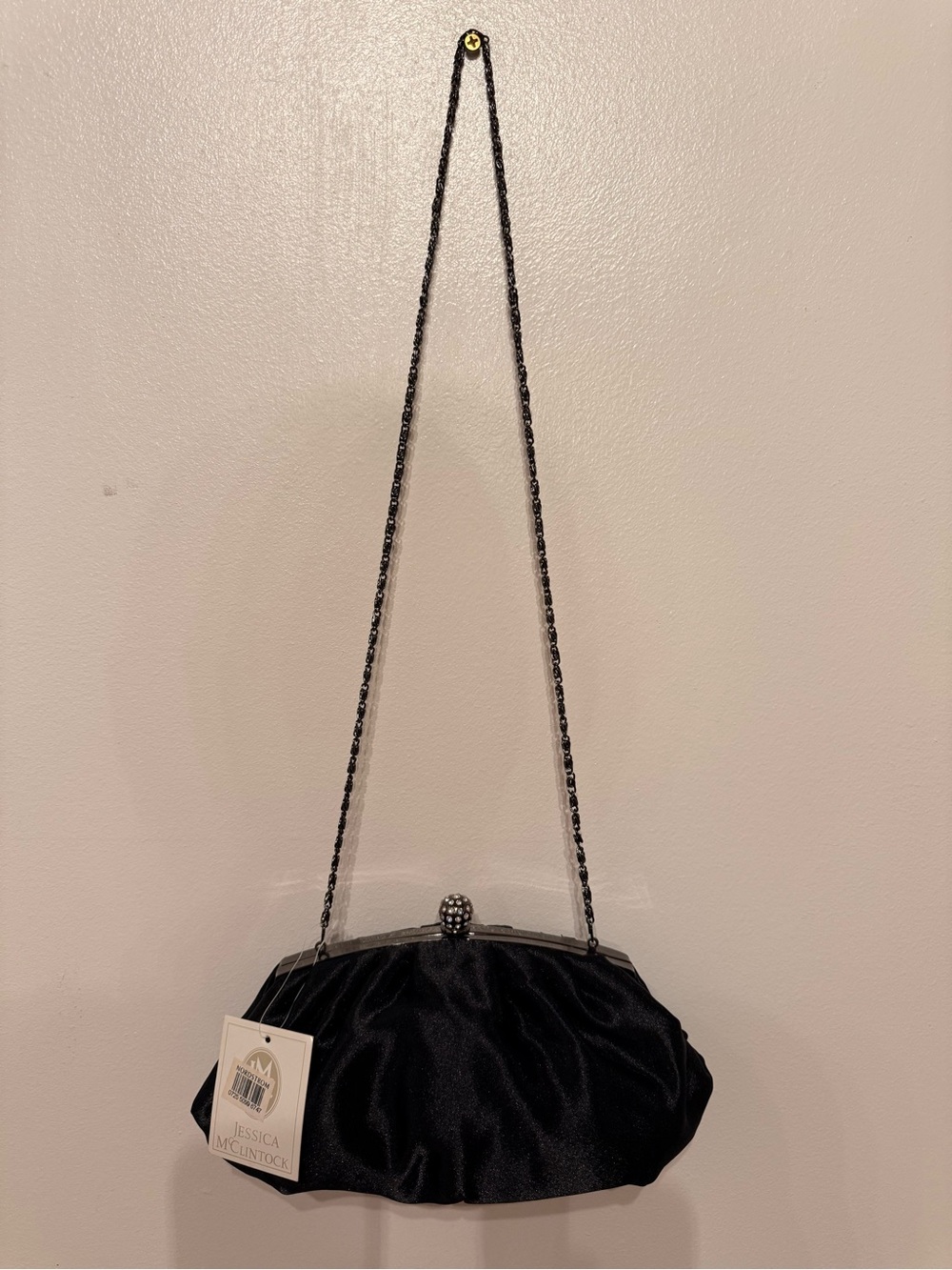 Jessica McClintock Black Satin Evening Clutch – NWOT (Nordstrom) – Circa 2008